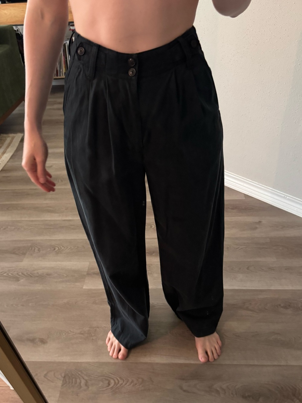 madewell black pant wide leg size 00